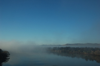 Nebel ber dem Oranje River